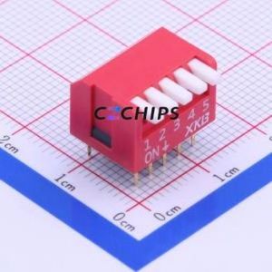 DPL-05RP DIP Switch Through hole Component (THT) Switch Piano Key Single Pole Single Throw 5 PC Pin - Product Image 1