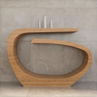 ML-ST06 Table console moderne en bois massif sur mesure haut de gamme, forme incurvée organique, pour salon, salle à manger, appartement, bureau, hôtel