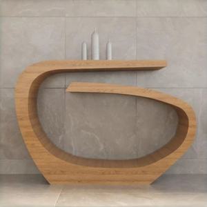 ML-ST06 Mesa Consola Moderna de Madera Sólida de Alta Gama, Diseño Curvo Orgánico para Apartamento, Oficina, Hotel - Personalizable - Product Image 1