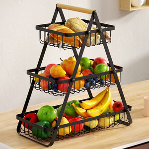 Corbeille à fruits rectangulaire en métal, support de rangement pour fruits de bureau, pour organisateur de cuisine - Product Image 4