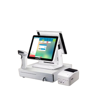 Système de point de vente tout-en-un pour restaurant avec écran tactile capacitif 10 points de 15 pouces, Wi-Fi 6, Android/Linux/Windows personnalisé, caisse enregistreuse