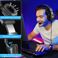 Casque de jeu, écouteurs Esports, lumière RGB, casque avec micro, son stéréo basses profondes pour PS5 PS4 PC