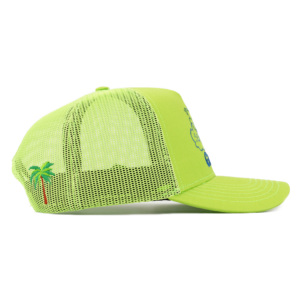 TCAP China <b>Hat</b> Customized Cotton <b>Flat</b> Embroidery High Profile 5 Panel Mesh Trucker Cap - Product Image 5
