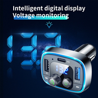 Adaptateur Bluetooth pour voiture en métal, chargeur rapide QC3.0, transmetteur FM, lecteur MP3 sans perte, kit mains libres TF USB, moniteur de batterie