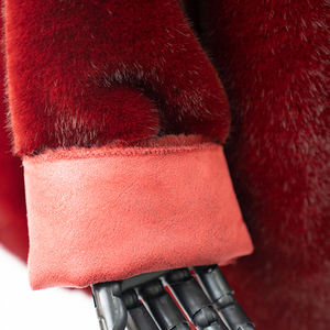 Venta al por mayor abrigo de piel sintética chaqueta de piel sintética de Borgoña chaquetas de piel sintética de moda abrigo de piel sintética fabricante en China - Product Image 6