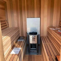 Sauna et hammam traditionnels en cèdre carré pour 6 personnes, pour l'extérieur
