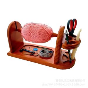 Support de bobine en bois pour fil à coudre, organisateur de rangement de bureau avec 4 trous, outil pratique pour le bricolage - Product Image 2