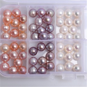 Taidian zhuki — perles naturelles 3A en eau douce, perles rondes de 5 à 15mm, blanches/roses/violettes, à grande taille, lisses et sans formes - Product Image 3