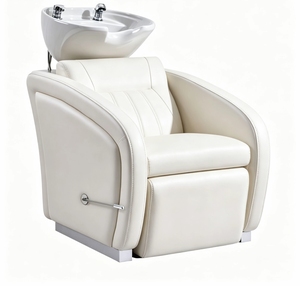 Simple semi-reclining flush <b>bed</b> multi-color thickened comfortable <b>backrest</b> manual leg lifting baffle salon shampoo <b>bed</b> - Product Image 1