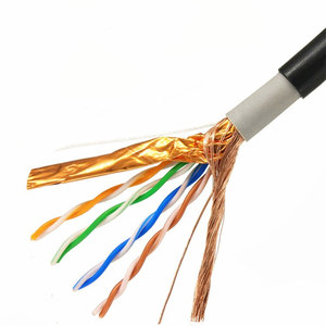 สายเคเบิลอีเธอร์เน็ต Cat5e สำหรับภายนอกอาคาร SFTP ป้องกันสองชั้น ทองแดงแท้ กันน้ำ ฝังดินได้โดยตรง สำหรับกล้องวงจรปิด POE 1 กิกะบิต 100MHz สายเน็ตเวิร์ค - Product Image 1