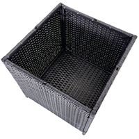 Table d'appoint carrée en polyrotin pour extérieur, boîte de rangement de jardin en osier, vente en gros d'usine
