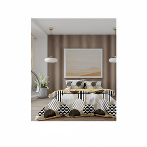 ชุดเครื่องนอนผ้าปูเตียงหรูหรา2025ชุดปลอกผ้านวมนุ่มปลอกหมอนผ้าปูเตียงควีนไซส์สำหรับบ้าน/โรงแรม - Product Image 1