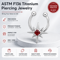 JiaXin Anneaux de nez articulés en titane ASTM F136 pour tragus, hélix, daith, septum, conch, rook et lèvres