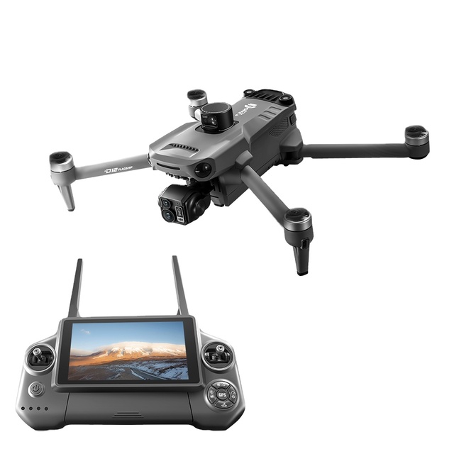 D12 MAX Beginner Drone 3-axis Brushless Gimbal Digital Transmission Laser Obstacle Avoidance 4K 30fps Long Range Dual Camera