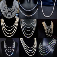 S925 Moissanite 2mm 3mm 4mm 5mm 6.5mm Large Diamant Tennis Bracelet Vvs Moissanite Tennis Chaîne Prix Usine