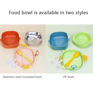 Customized PP Plastic Portable Leak Proof Bento Lunch Box Stainless Steel Baby Food Bowl <strong>Set</strong> With Spoon Scissor for Kids - Product Image 3