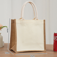 21*23*15cm Harga Pabrik Layanan Desain OEM Tas Jute Kustomisasi Cetak Gambar atau Logo Anda
