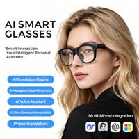 Kacamata Pintar AI Premium dengan Konektivitas WiFi 4, Asisten Suara AI, Kamera 8MP, Terjemahan AI, Deteksi Pemakaian, Kacamata Pintar