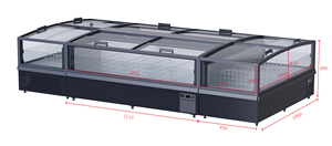Congelador Comercial Tipo Isla con Puerta Corredera de Vidrio Curvo para Exhibición de Helados y Alimentos Congelados en <span class=keywords><strong>Supermercados</strong></span> - Product Image 6