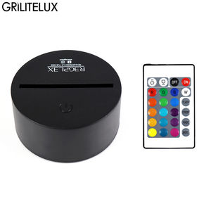 Soldes Exceptionnelles : Veilleuse RGB 3D en Acrylique avec Télécommande, 5V, 7 Couleurs, USB, Batterie, en ABS et Acrylique Noir - Product Image 1
