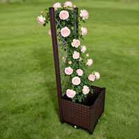 Pot Bunga Plastik Berlapis PE Ramah Lingkungan 40x40cm Perakitan Mudah Desain Gaya Modern Pedesaan untuk Berkebun Penggunaan di Rumah