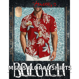 Usine source OEM ODM, <span class=keywords><strong>chemise</strong></span> hawaïenne tropicale <span class=keywords><strong>personnalisée</strong></span> par sublimation, logo imprimé intégral, respirante, <span class=keywords><strong>chemise</strong></span> décontractée de plage pour homme - Product Image 3