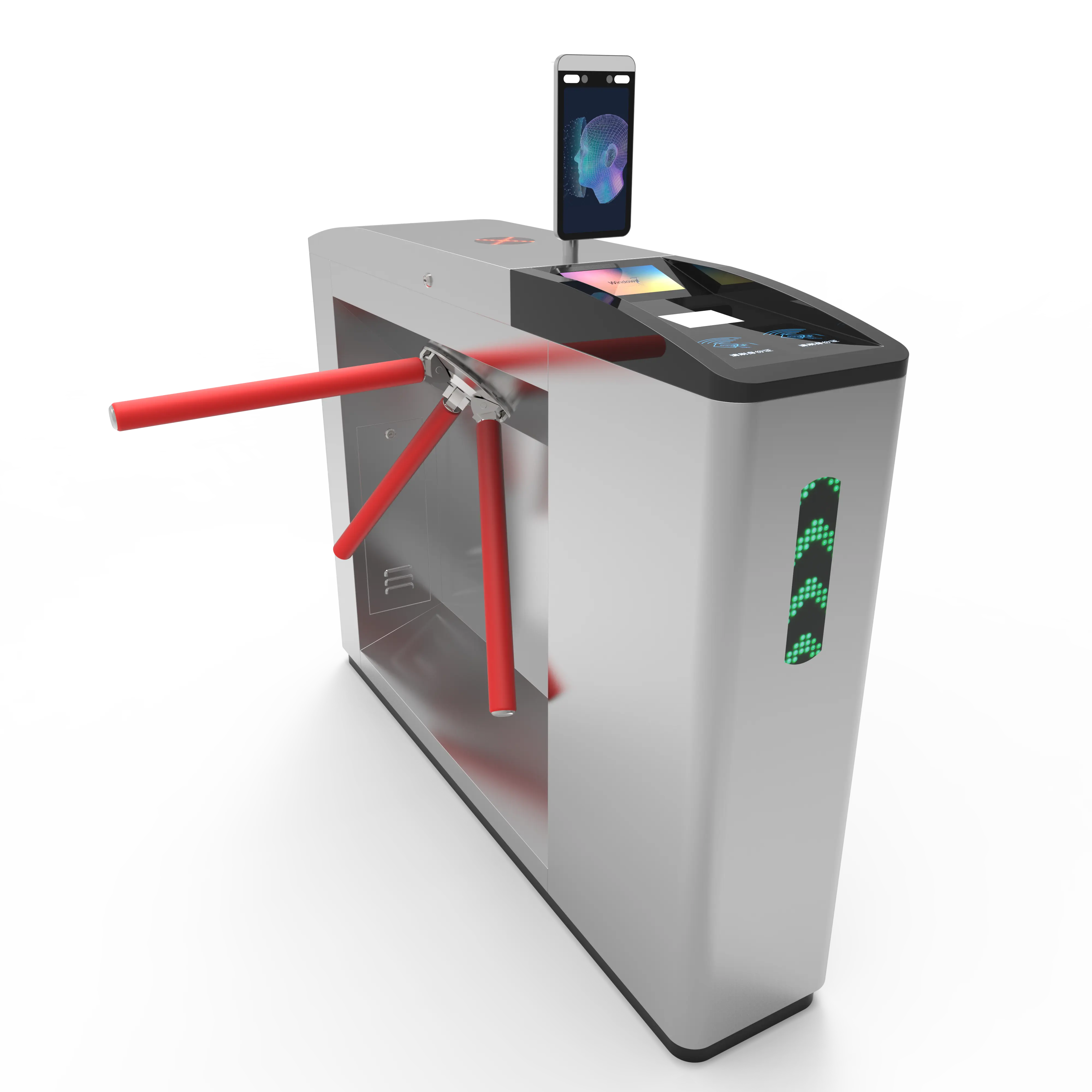 Toegangscontrole Hoge Voetganger Biometrische Gezichtsherkenning Smart Card Statief Tourniquet Gate