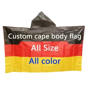 Huiyi National Body Cape Flags Promotional Fans Celebration Custom Germany Body Flag