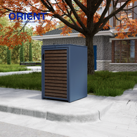 Poubelle d'extérieur Couvercle de poubelle Abri de rangement pour poubelle Boîte triple Habitation Aluminium Étanche Couvercle de poubelle métallique