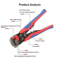 Pince à dénuder automatique multifonctionnelle, coupe-câble rapide en acier à haute teneur en carbone, pince à sertir pour électriciens