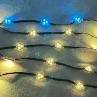 Modul LED RGB Addressable WS2818 20 Piksel/String 30mm 12V IP68 dengan Penutup Transparan Pipih, Kabel Hitam, 0.72W/Piksel, Jarak Antar Piksel 10cm-30cm