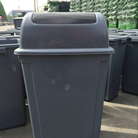 Poubelle à bascule rectangulaire en plastique de 60 L, poubelle à déchets