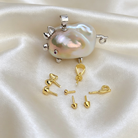 Pendentif cochon en argent S925 électroplaqué, lot de 7 breloques perles baroques DIY, accessoires faits à la main pour la fabrication de colliers et bijoux
