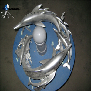 マリンライフ彫刻手作りステンレス鋼イルカ,リゾート & ウォーターフロント景観のためのローミング - Product Image 5