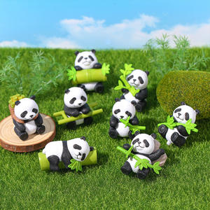 Figura Decorativa de <span class=keywords><strong>Panda</strong></span> de PVC, Diseño de Dibujos Animados, Estilo Patrimonio Nacional, Adorno de Bambú para Micropaisajes - Product Image 1