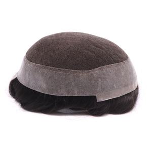 Peluca Masculina de Cabello Humano Indio, Base de Encaje Francés de 16 cm x 24 cm, Onda Natural, 130% de Densidad, Australia Erkek Peruk - Product Image 2