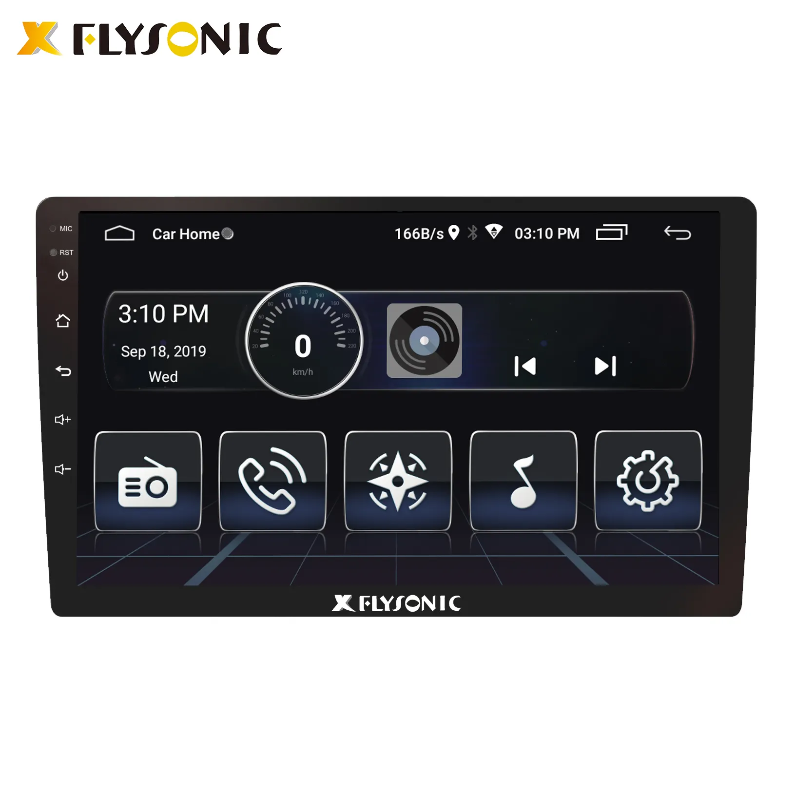 Flysonic 안드로이드 8227 10.1 인치 자동차 MP5 플레이어 내장 2 Din/GPS/BT/후면 카메라/미러 링크 멀티 컬러 조명 자동차 비디오