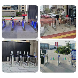 Barrière anti-tailgating Bosiny en acier inoxydable gris sur mesure, 5 paires de capteurs infrarouges, contrôle d'accès, tourniquet à clapet - Product Image 5