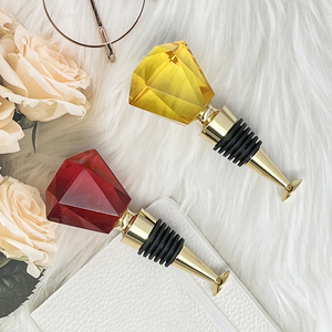 <span class=keywords><strong>Bouchon</strong></span> de bouteille de <span class=keywords><strong>champagne</strong></span> en cristal coloré <span class=keywords><strong>personnalisé</strong></span> en forme de diamant souvenir de <span class=keywords><strong>mariage</strong></span> en métal - Product Image 2