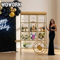 WOWORK vente en gros de métal fer fleur dessert bonbons chariot affichage toile de fond pour mariage fête d'anniversaire décoration