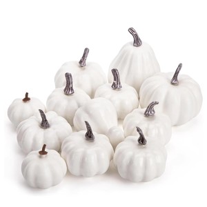 Mini citrouilles artificielles pour la récolte d'automne, petites citrouilles blanches factices pour la décoration de la maison, Halloween, Thanksgiving, fête - Product Image 6