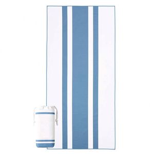 Serviettes de plage et de piscine en microfibre recyclée à séchage rapide, anti-sable, à rayures sublimées, avec impression personnalisée - Product Image 1