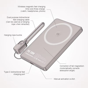 Vente chaude PD20W 5000mAh en alliage d'aluminium mince Mini chargeur sans fil à charge rapide magnétique Power Bank - Product Image 4