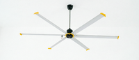 Ventilateur de plafond industriel extérieur à moteur DC de 4,2 m, 6 pales, télécommande, 6 vitesses, design moderne, 110-240 V, garantie de 10 ans