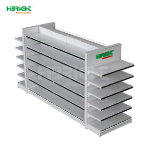 Estante de Exhibición Metálico Blanco de Una Cara, Estanterías para Supermercados con Pequeños Separadores Frontales - Product Image 3