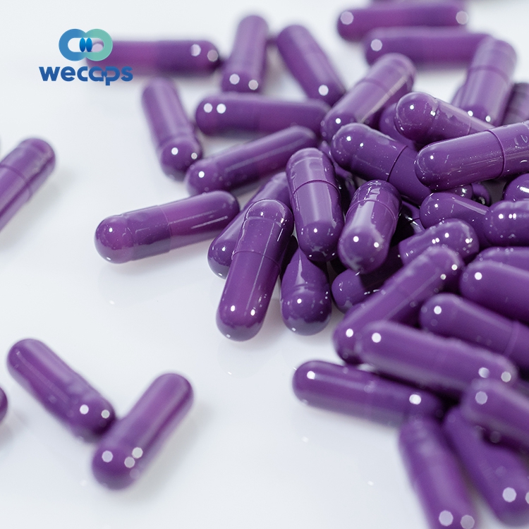 Wecaps Purple Color Capsules 0 Size Hard Gelatine Capsules Gelatin Pill Capsule