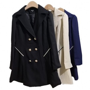 Spot vente en gros européen américain Slim Fit Long manteau de banlieue commerce extérieur grande taille <span class=keywords><strong>femmes</strong></span> printemps automne Trench Double - Product Image 5