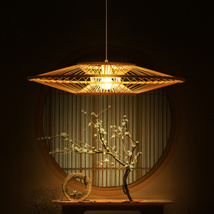 Luminaires suspendus en bambou E27 de Style japonais, lampe suspendue pour salon, chambre à coucher, <span class=keywords><strong>salle</strong></span> à <span class=keywords><strong>manger</strong></span>, Loft, <span class=keywords><strong>Luminaire</strong></span> suspendu - Product Image 1