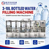Machine de remplissage automatique de bouteilles d'eau de type linéaire, grande capacité, 3L-15L, bouteille PET, ligne de rinçage, remplissage et bouchage 3 en 1, CE