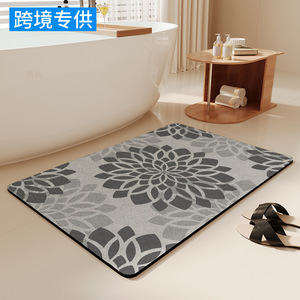 Alfombrilla de Baño Rectangular de Tierra de Diatomeas Mejorada, Floral, Antideslizante, Suave, para el Hogar, Alfombrilla de Piso para Baño, Alfombrilla Absorbente Gruesa para Puerta - Product Image 5